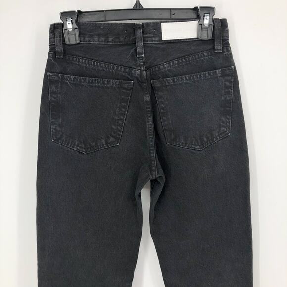 RE/DONE Women's Originals Stove Pipe Jeans 0/25 Washed Black Ripped Knee NWT - Picture 7 of 9